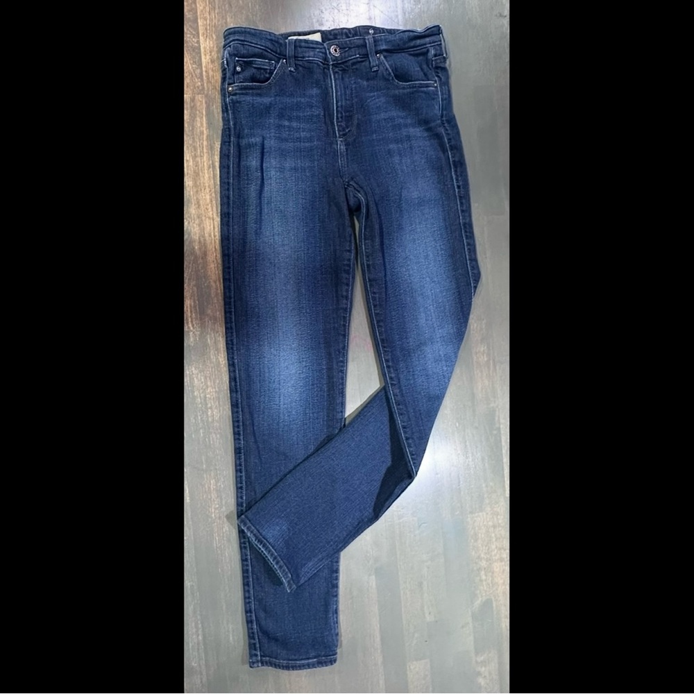 AG Adriano Goldschmied Dark Blue Mid Rise Cigarette m Jeans Sz 8